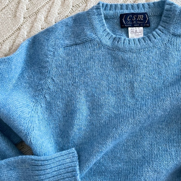 VTG CSM Men's Knit Shetland Wool Blend Crew Neck Sweater, Sz M - Picture 5 of 10